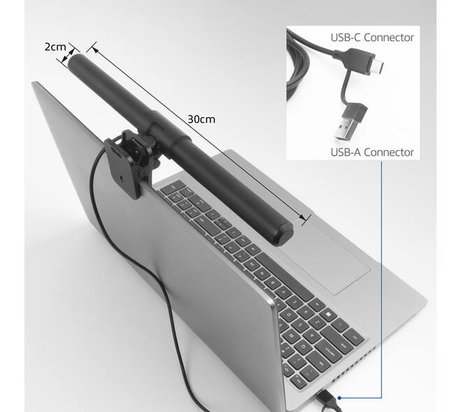 Laptoplamp ACT Clip-on led dimbaar USB