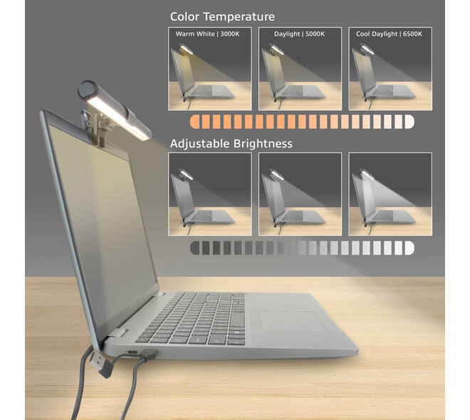 Laptoplamp ACT Clip-on led dimbaar USB