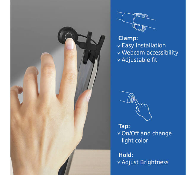 Laptoplamp ACT Clip-on led dimbaar USB