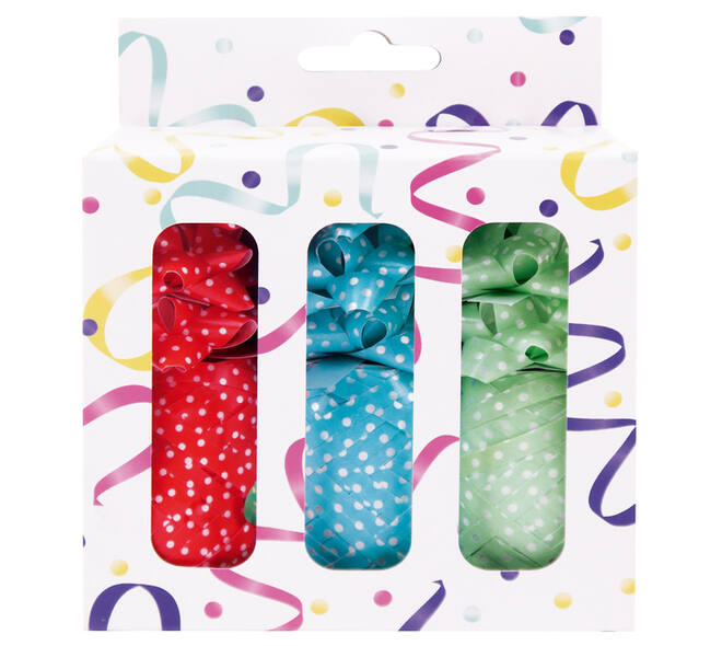 Cadeauversierset 3 rollen lint en 9 strikken assorti