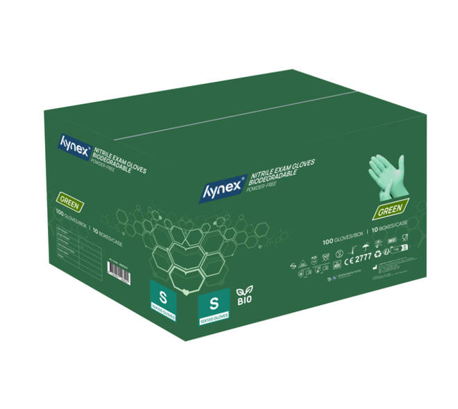 Handschoen Hynex nitril Bio S groen 3.5gr 100 stuks