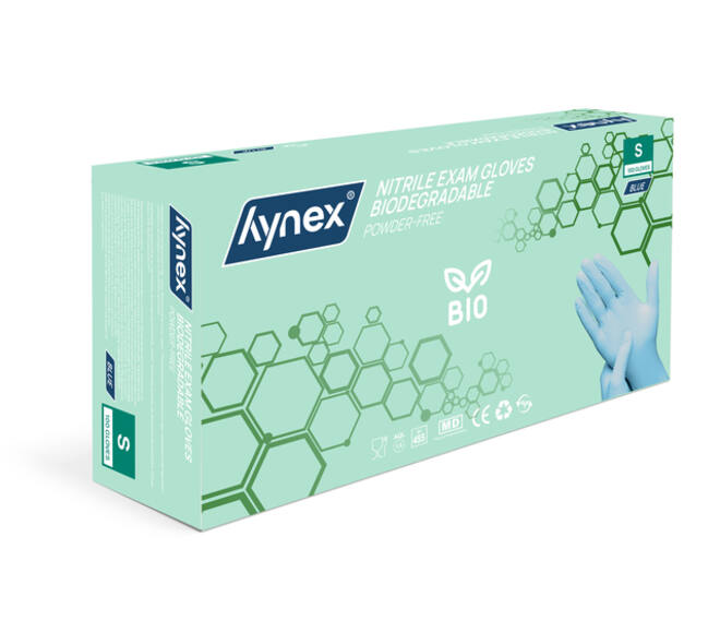 Handschoen Hynex nitril Bio S blauw 3.5gr 100 stuks