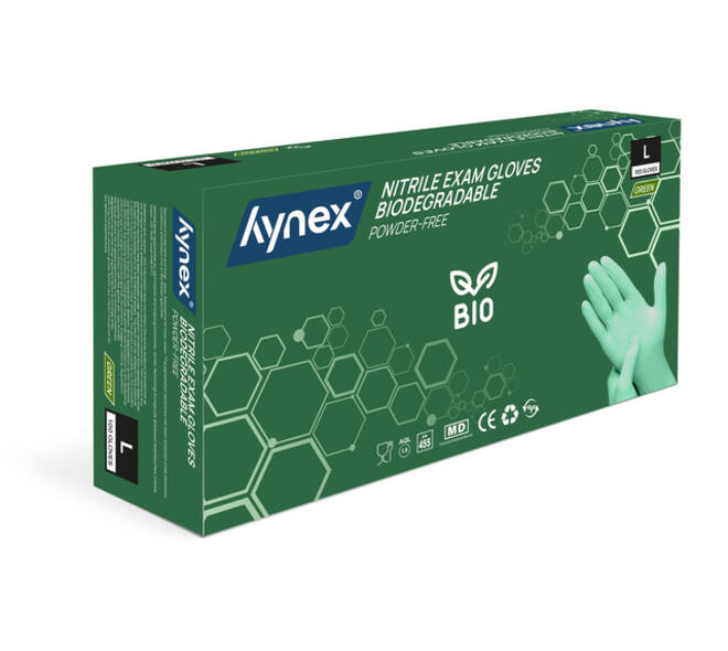Handschoen Hynex nitril Bio L groen 3.5gr 100 stuks
