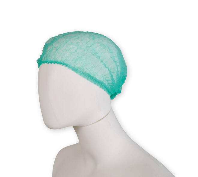 Haarnet Hynex clip non-woven groen pp 100 stuks