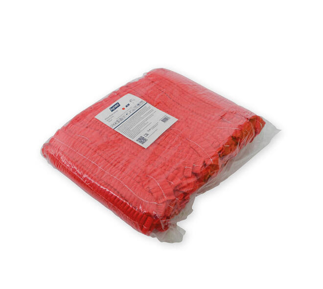Haarnet Hynex clip non-woven rood pp 100 stuks