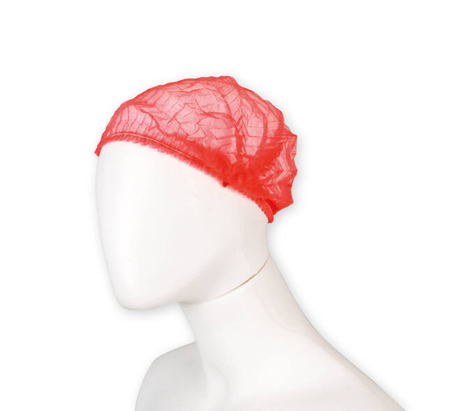 Haarnet Hynex clip non-woven rood pp 100 stuks