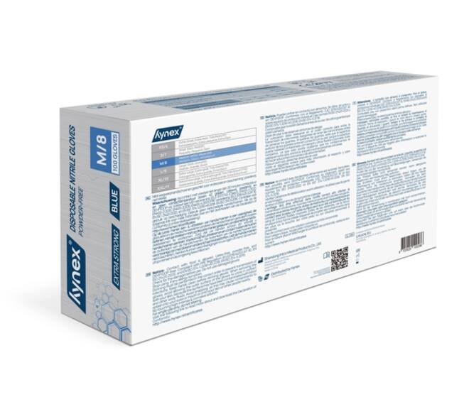 Handschoen Hynex nitril M blauw 5gr extra sterk 100 stuks