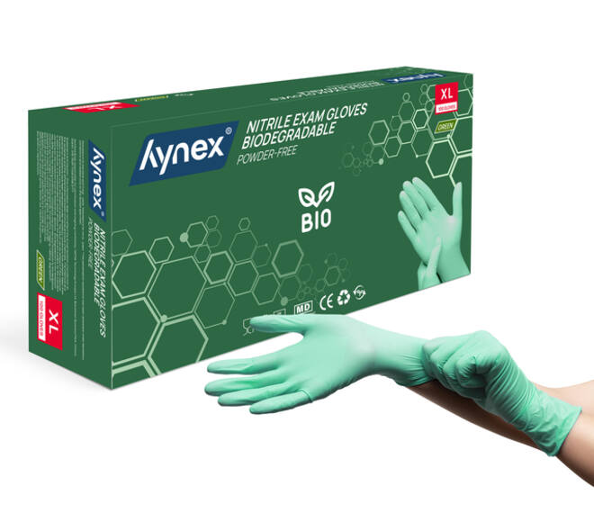 Handschoen Hynex nitril Bio XL groen 3.5gr 100 stuks