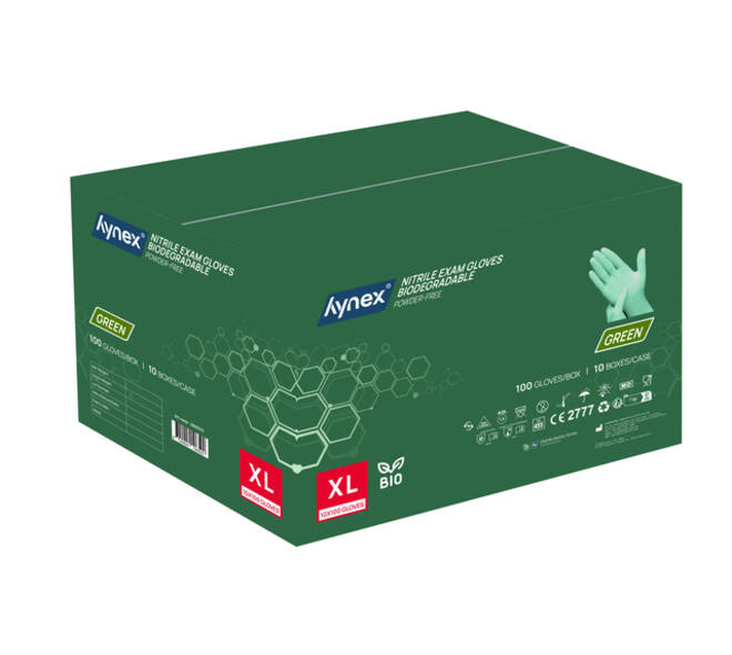 Handschoen Hynex nitril Bio XL groen 3.5gr 100 stuks