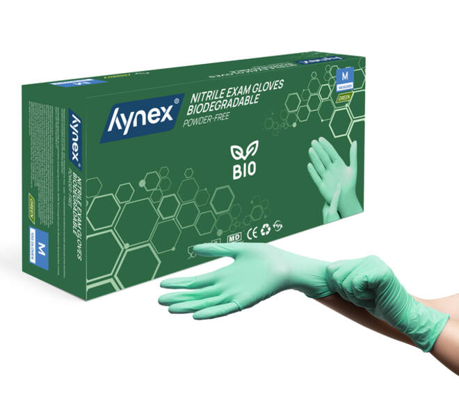 Handschoen Hynex nitril Bio M groen 3.5gr100 stuks