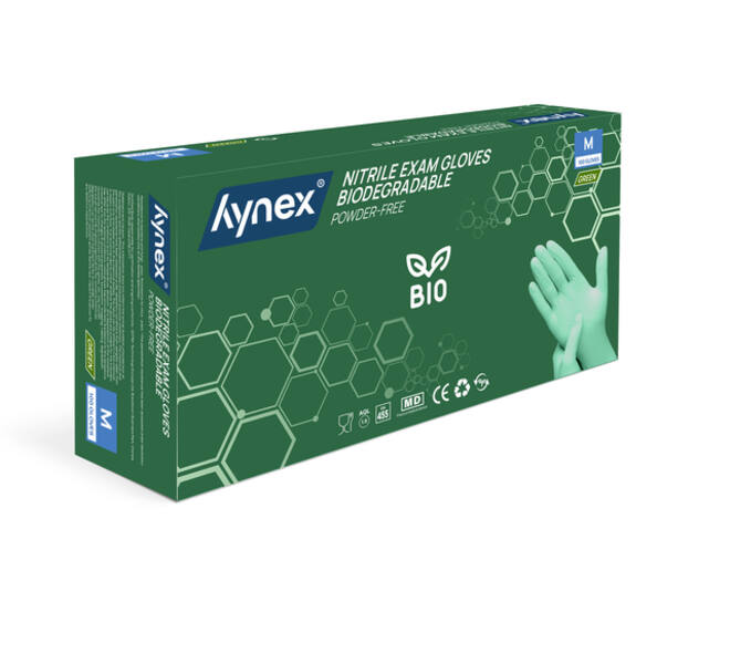 Handschoen Hynex nitril Bio M groen 3.5gr100 stuks