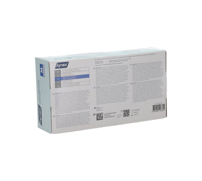 Handschoen Hynex latex M wit 5gr 100 stuks