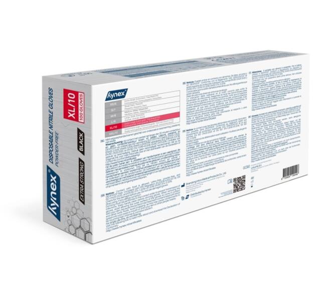 Handschoen Hynex nitril XL zwart 5gr extra sterk 100 stuks