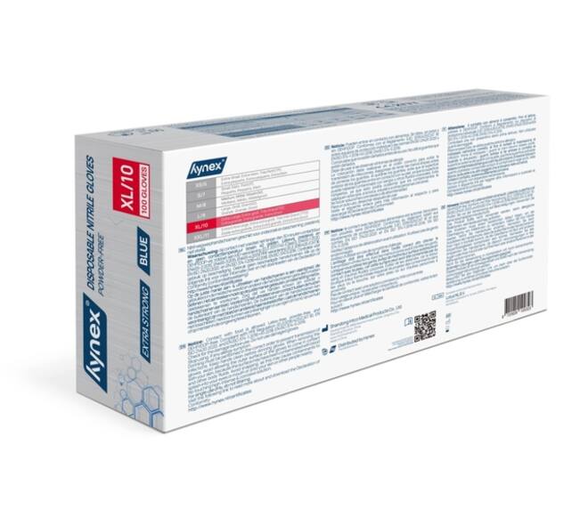 Handschoen Hynex nitril XL blauw 5gr extra sterk 100 stuks
