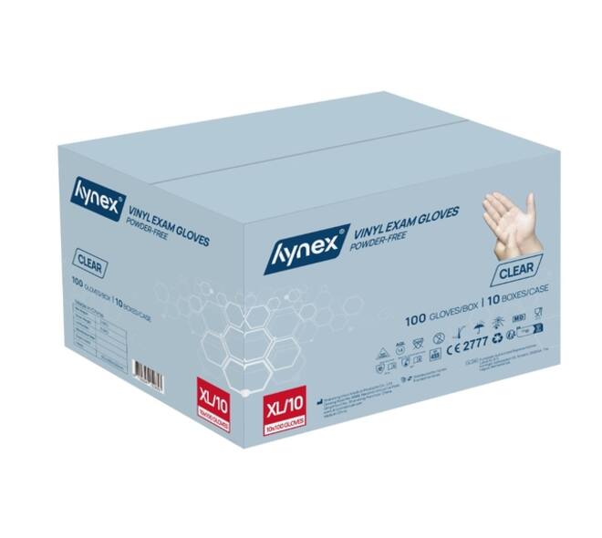 Handschoen Hynex vinyl XL transparant 4.5gr 100 stuks