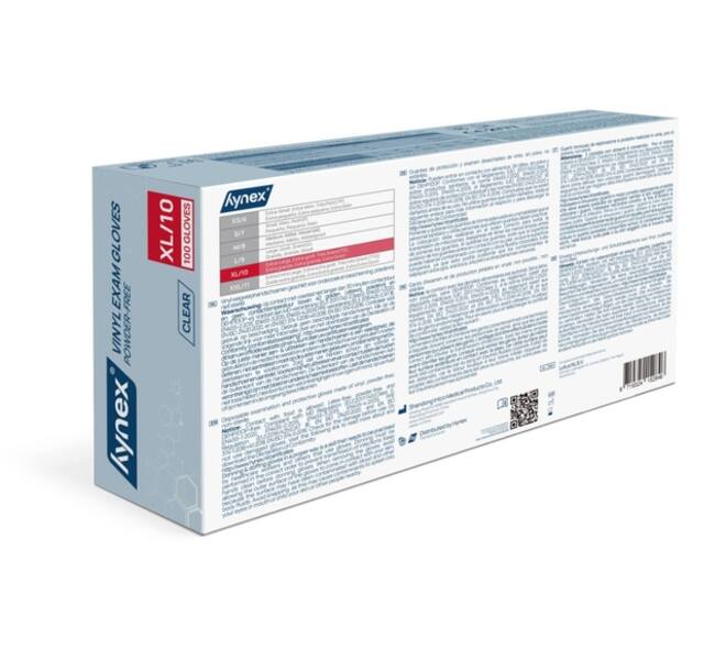 Handschoen Hynex vinyl XL transparant 4.5gr 100 stuks