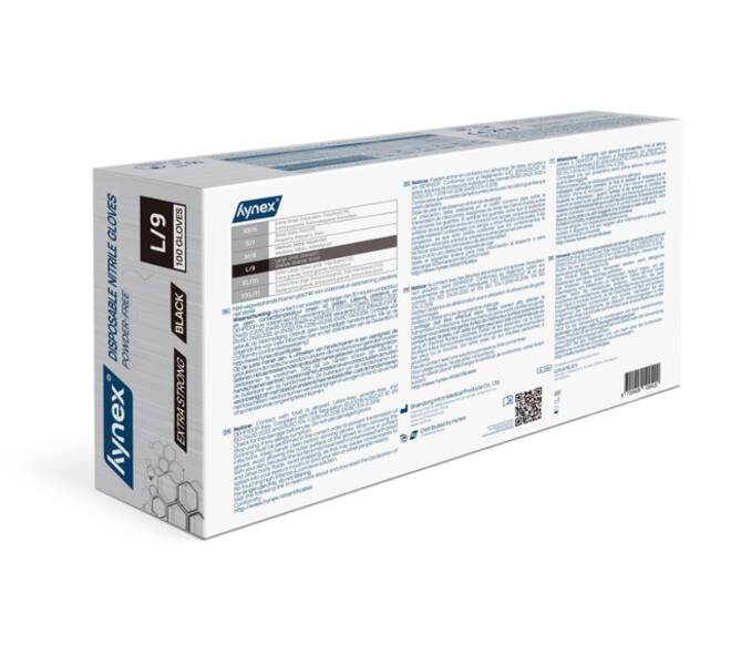 Handschoen Hynex nitril L zwart 5gr extra sterk 100 stuks