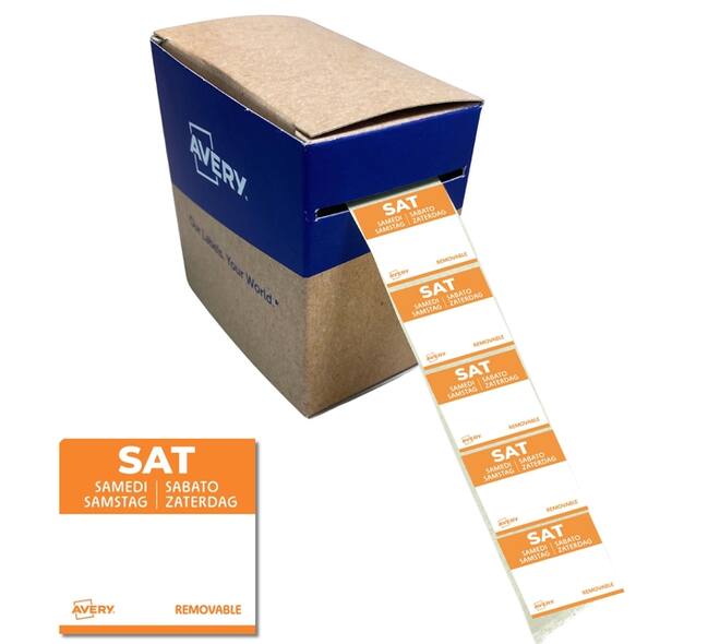 Etiket Avery HACCP zaterdag-oranje 25x25mm 1000 stuks