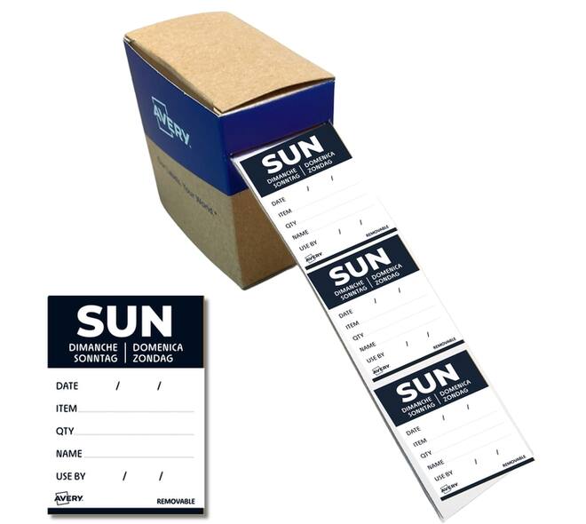 Etiket Avery HACCP zondag-zwart 40x56mm 500 stuks