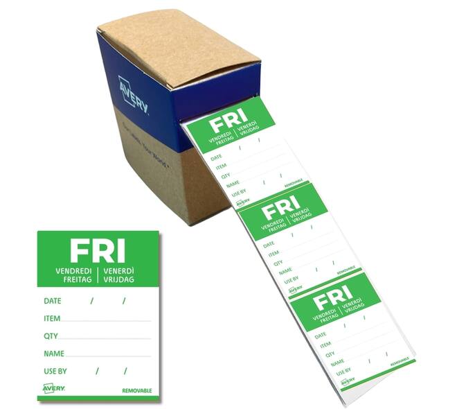 Etiket Avery HACCP vrijdag-groen 40x56mm 500 stuks