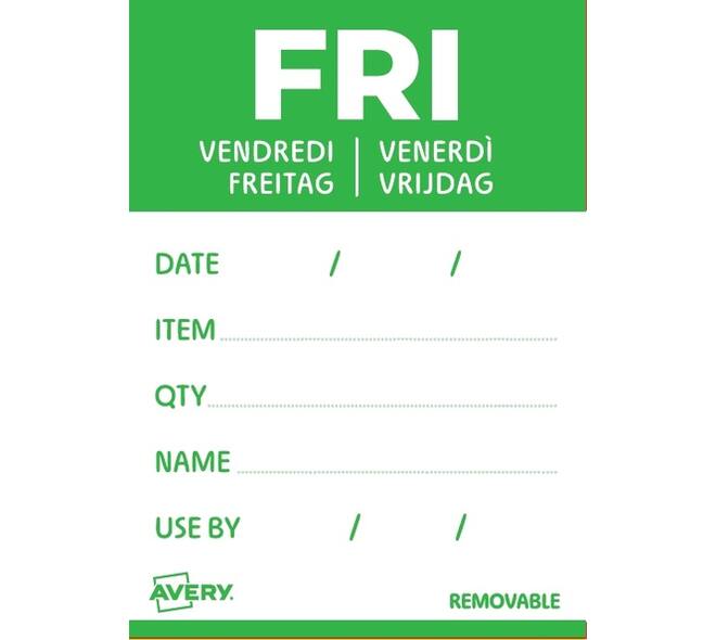 Etiket Avery HACCP vrijdag-groen 40x56mm 500 stuks