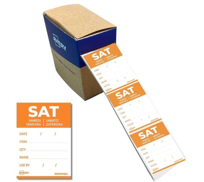 Etiket Avery HACCP zaterdag-oranje 40x56mm 500 stuks
