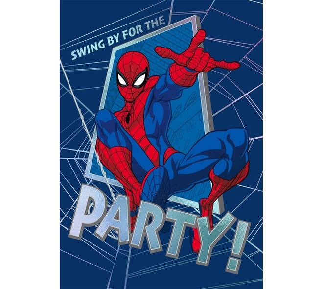 Wenskaart Hallmark uitnodiging Spiderman pak à 6 stuks