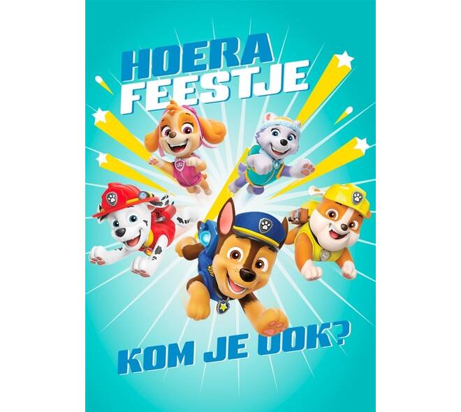 Wenskaart Hallmark uitnodiging Paw Patrol pak à 6 stuks