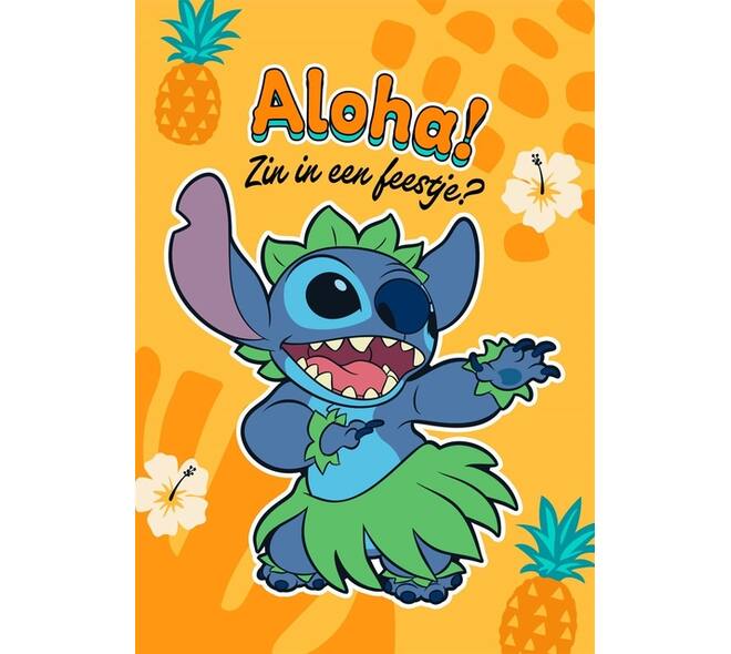 Wenskaart Hallmark uitnodiging Disney Stitch pak à 6 stuks