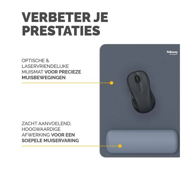 Muismat met polssteun Fellowes Breyta XL blauw