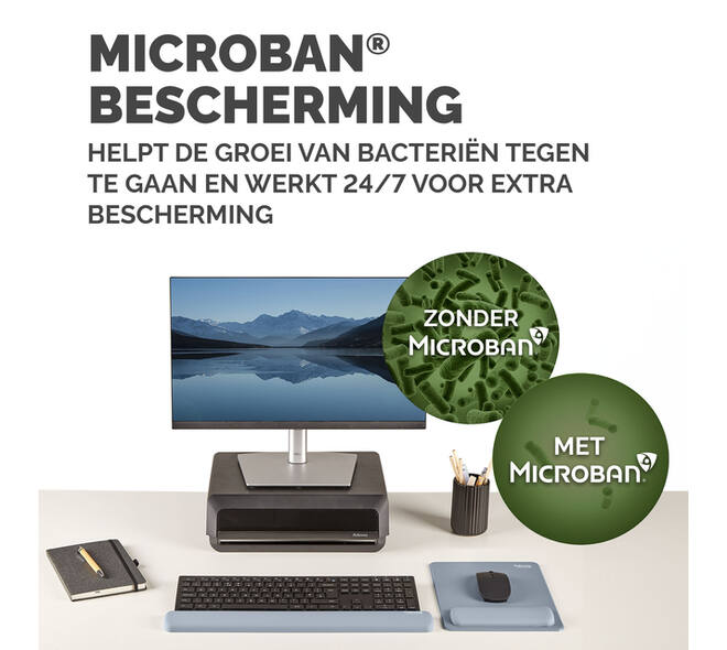 Muismat met polssteun Fellowes Breyta XL blauw