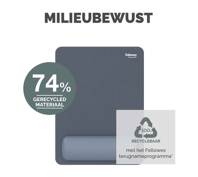 Muismat met polssteun Fellowes Breyta XL blauw