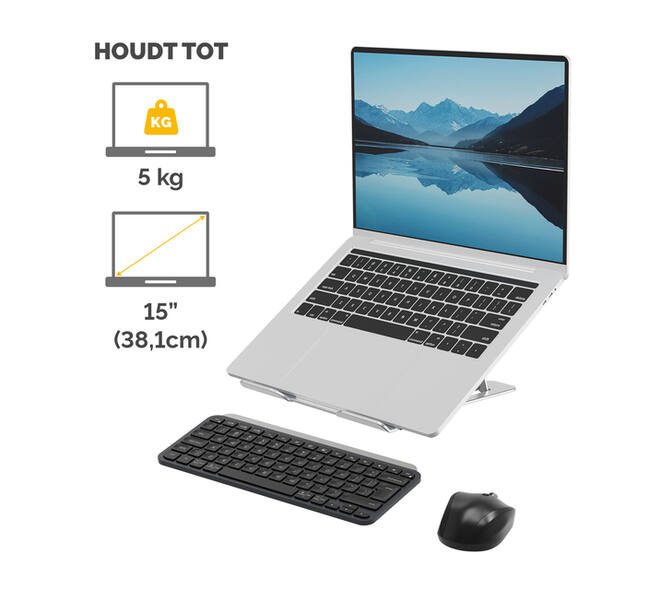 Laptopstandaard Fellowes Alumia zilver