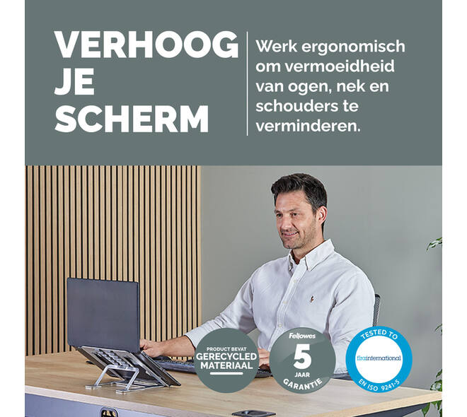 Laptopstandaard Fellowes Alumia zilver
