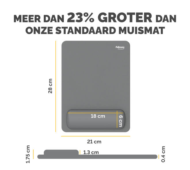 Muismat met polssteun Fellowes Breyta XL grijs