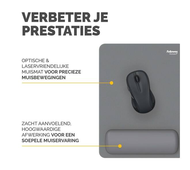 Muismat met polssteun Fellowes Breyta XL grijs