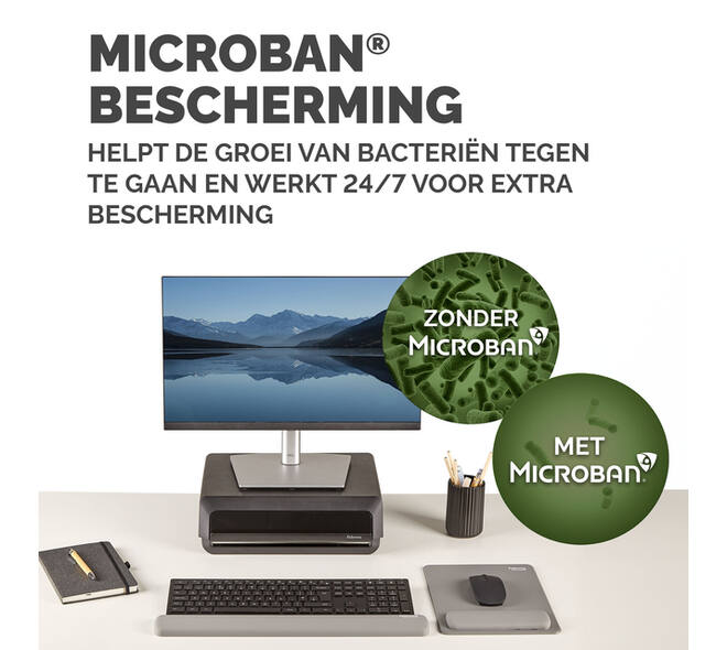 Muismat met polssteun Fellowes Breyta XL grijs