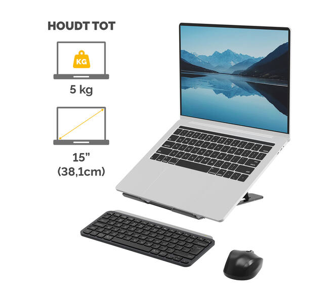 Laptopstandaard Fellowes Alumia zwart