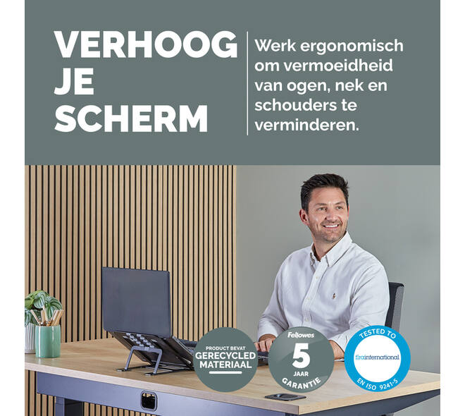 Laptopstandaard Fellowes Alumia zwart