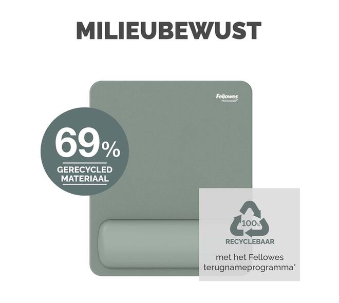 Muismat met polssteun Fellowes Breyta saliegroen