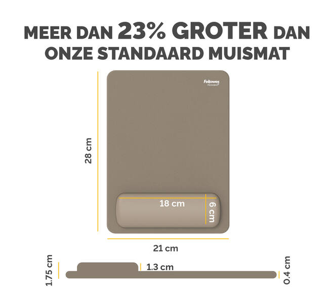 Muismat met polssteun Fellowes Breyta XL zand