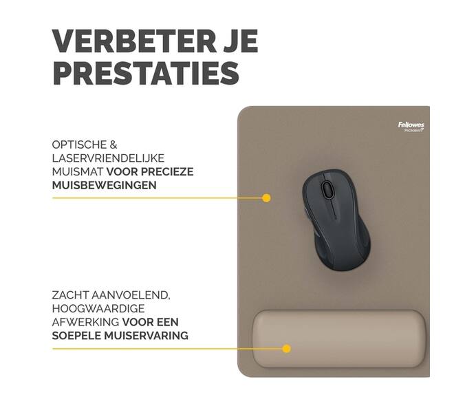 Muismat met polssteun Fellowes Breyta XL zand