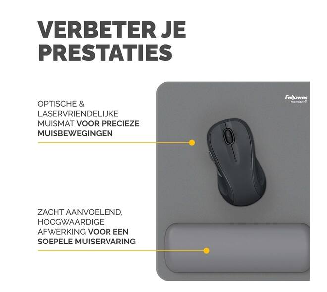 Muismat met polssteun Fellowes Breyta grijs