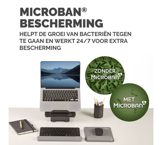 Muismat met polssteun Fellowes Breyta grijs