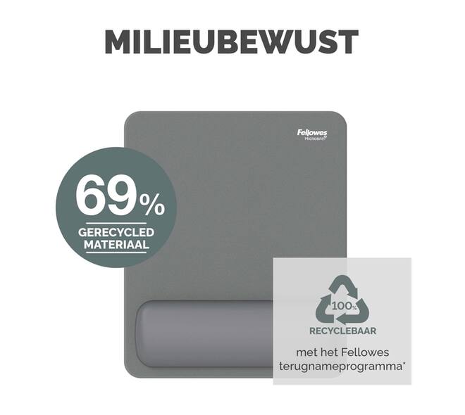 Muismat met polssteun Fellowes Breyta grijs