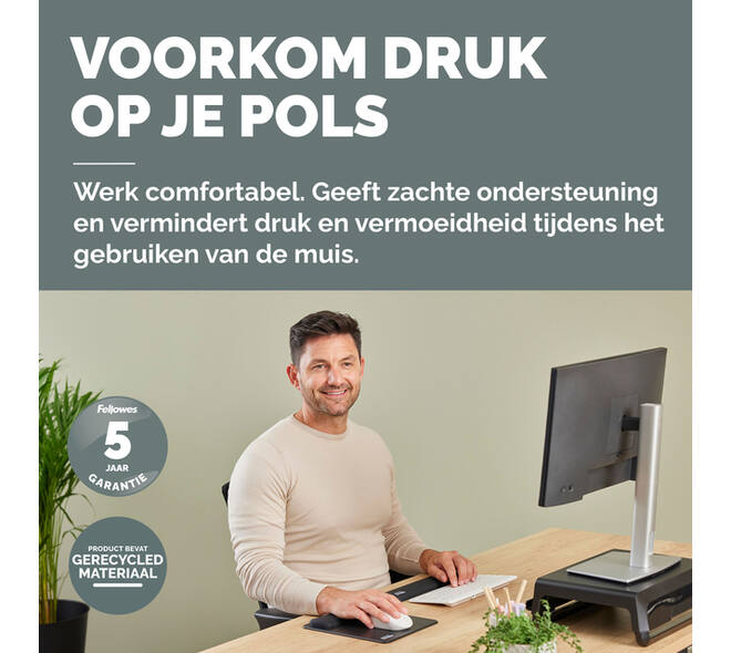 Polssteun Fellowes Breyta compact zwart