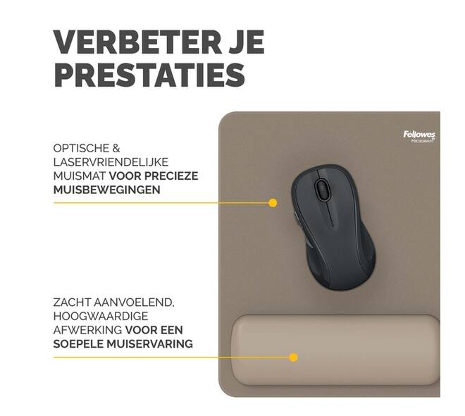 Muismat met polssteun Fellowes Breyta zand