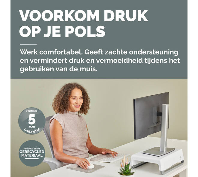 Muismat met polssteun Fellowes Breyta zand