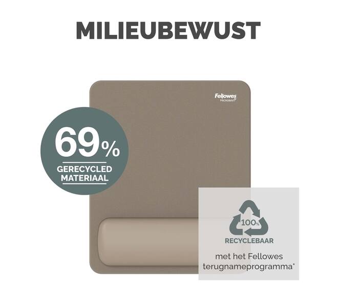 Muismat met polssteun Fellowes Breyta zand