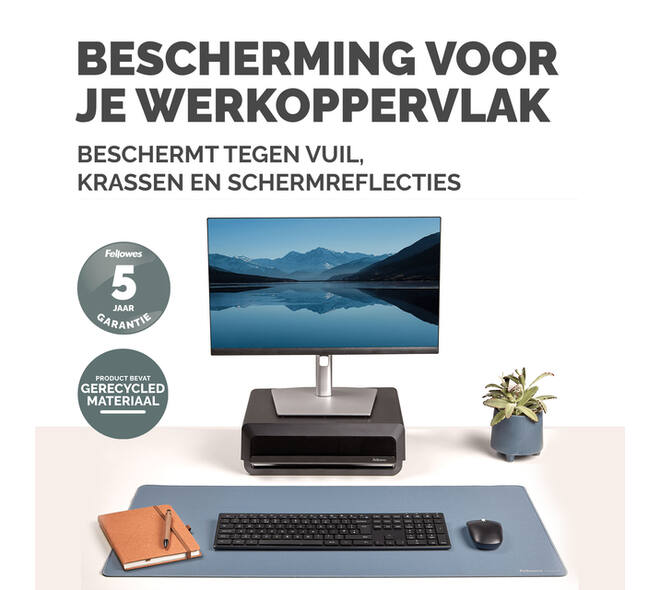 Bureau-onderlegger Fellowes Breyta blauw